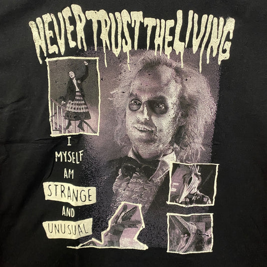Beetle Juice Never Trust The Living Collage Graphic T-Shirt XL
