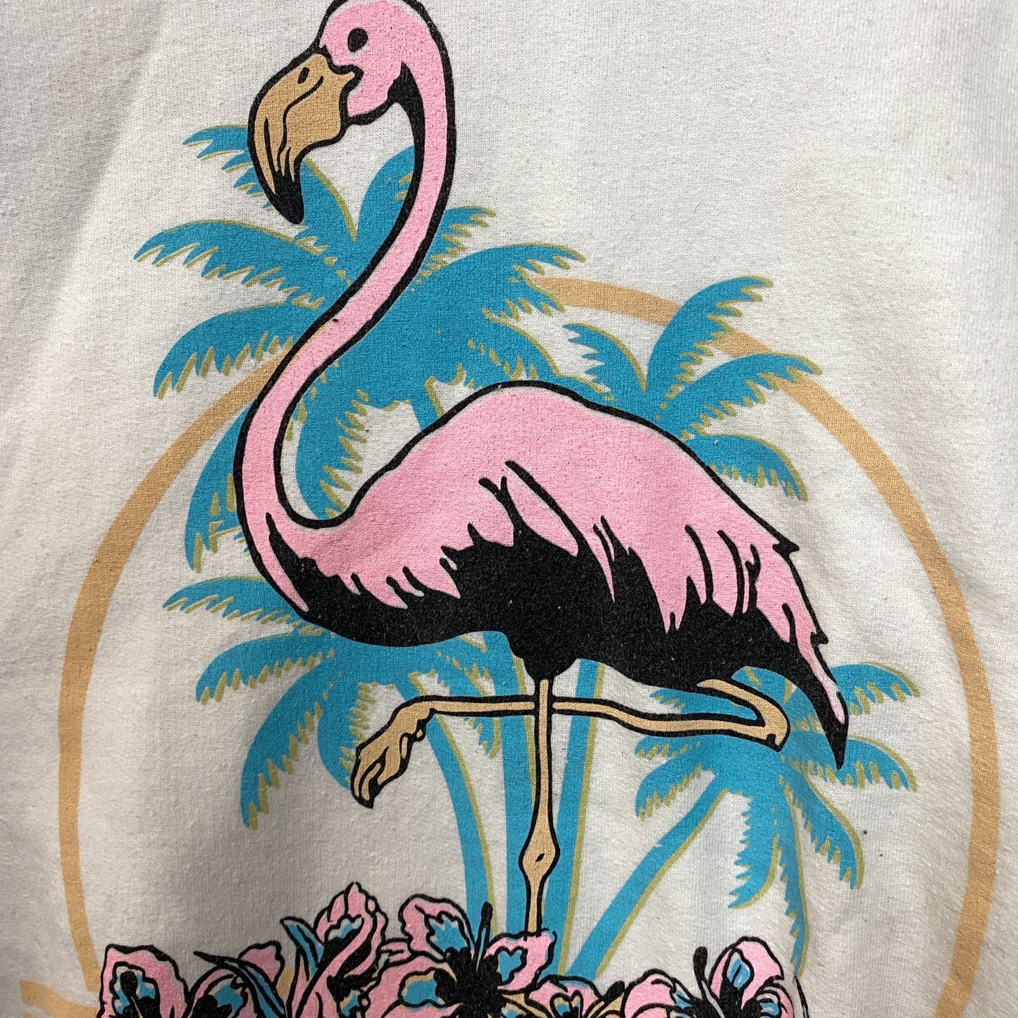 Miami Florida Pink Flamingo Crewneck Sweater Small
