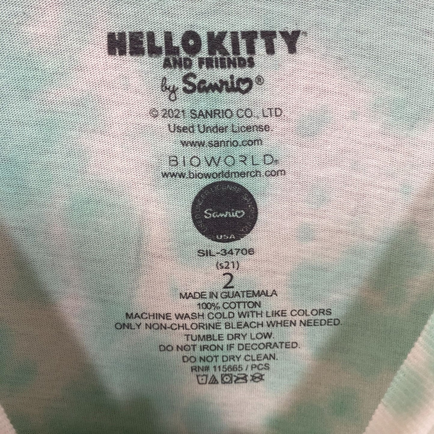 Kawaii Tokyo Hello Kitty & Friends Sanrio Tie Dye Crop Top L