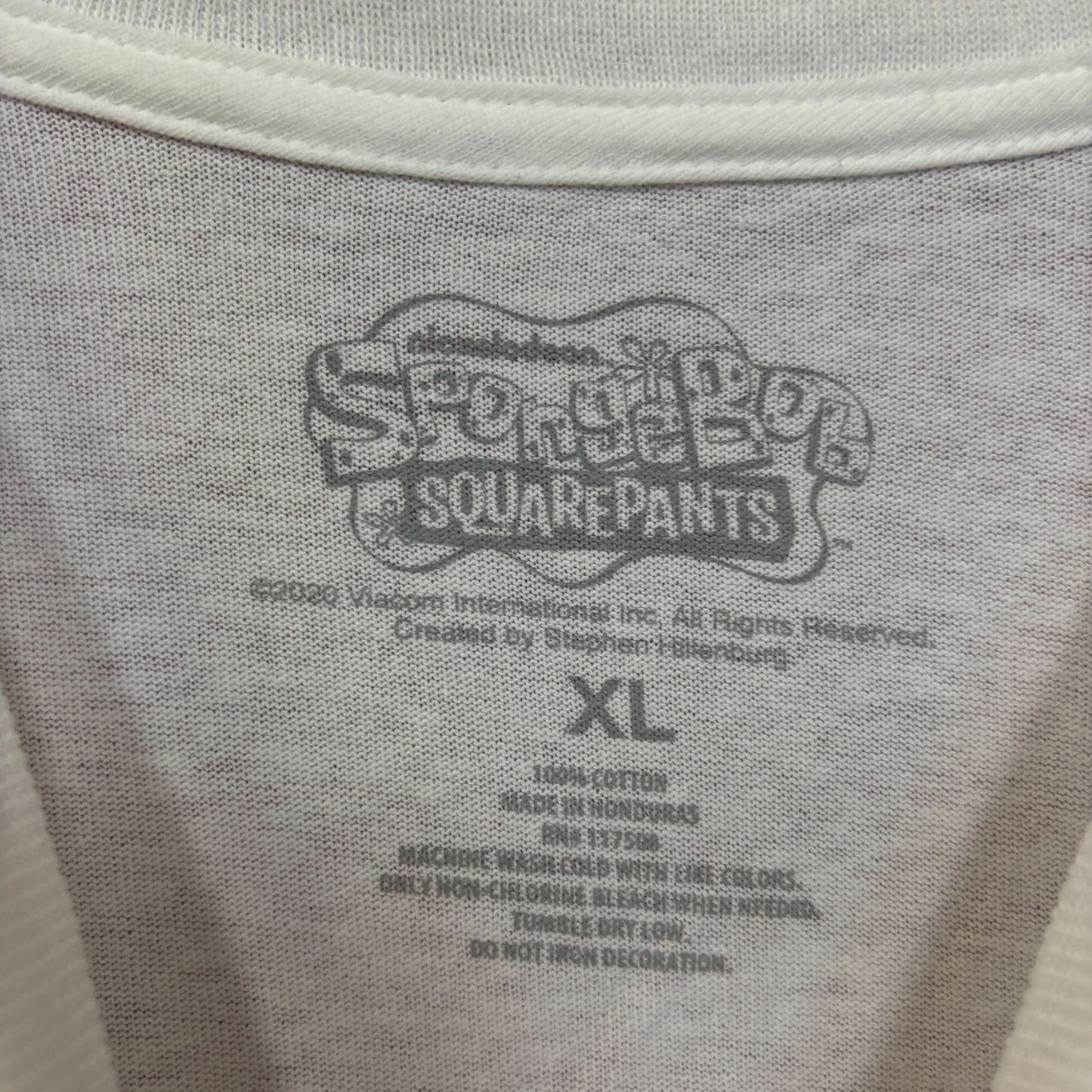 Sponge Bob Who Lives in a Pinnacle Under the Sea White Tshirt size XL