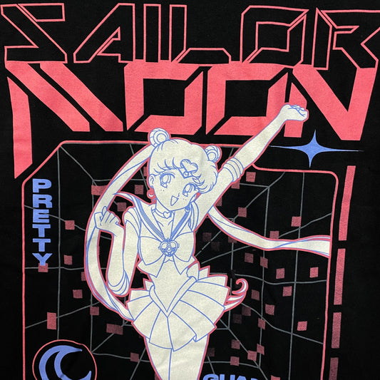 Pretty Guardians Sailor Moon Vaporwave Portrait Anime Graphic T-Shirt Small