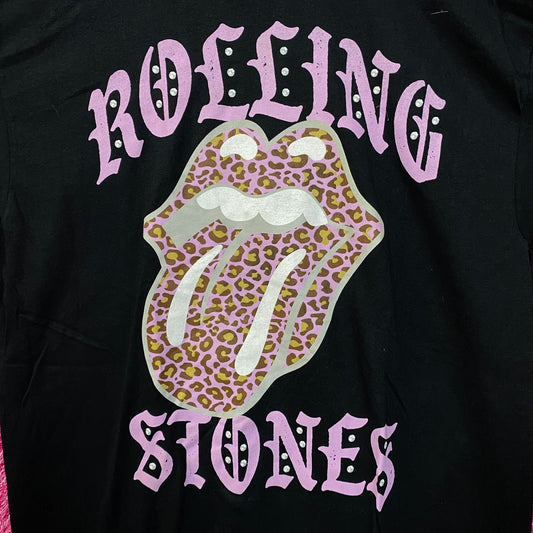 The Rolling Stone Cheeta Print Logo Tshirt size Large