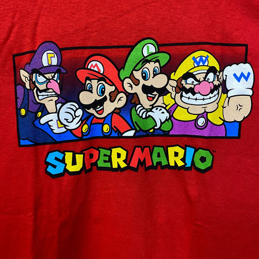 Super Mario Bros Mario Luigi Wario Waluigi Promo T-Shirt L