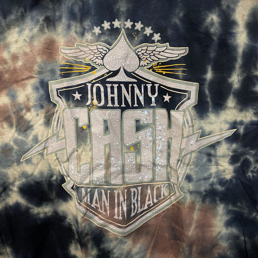 Johnny Cash Man In Black Camo tie dye Tshirt size Extra Large