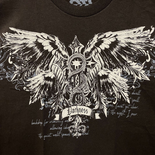 Y2K Style Cross and Snake Filigree Tshirt size Medium