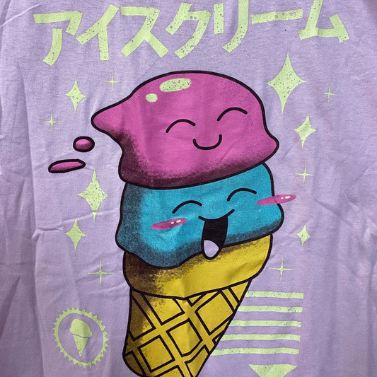 Kawaii Ice cream Graphic Design T-Shirt Small