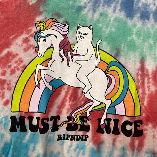 RIPNDIP Must Be Nice Unicorn Tie Dye T-Shirt Small