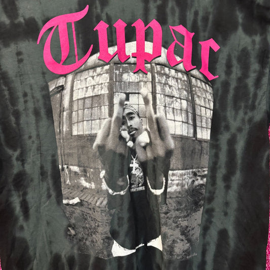 Tupac Raw Vibes Graphic Design Tie-Dye T-Shirt 2XL