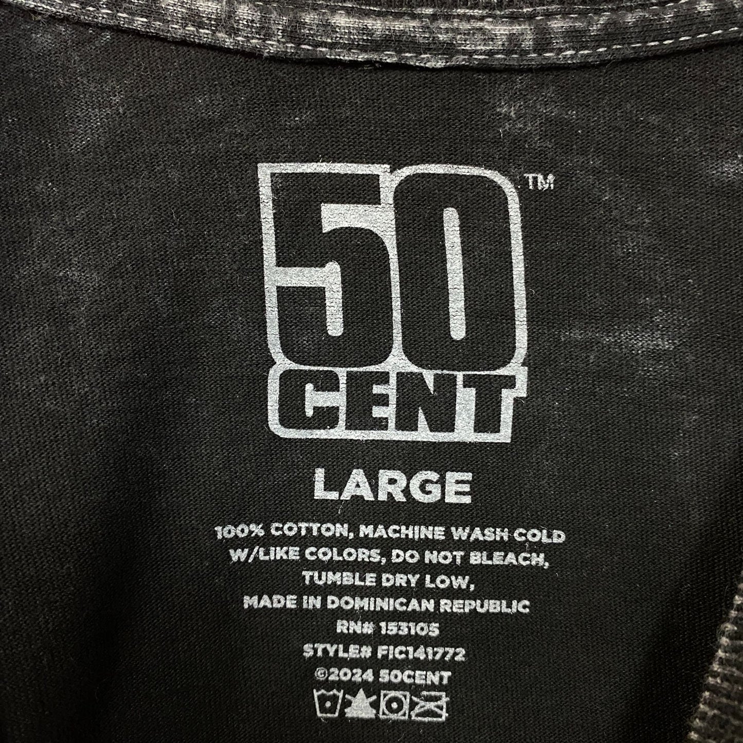 50 Cents Get Rich or Die Tryin Mineral Wash T-Shirt Large