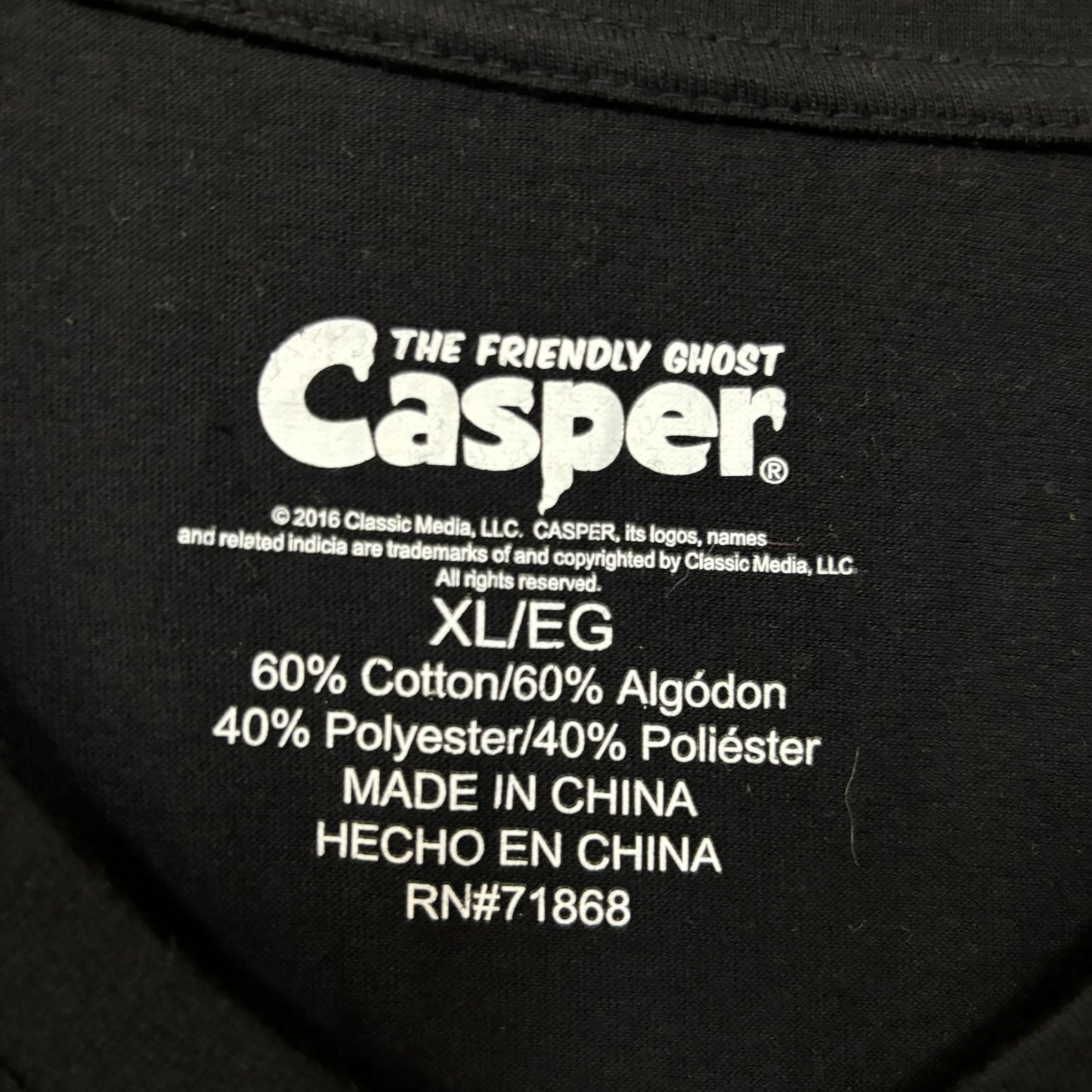 Friendly Ghost Casper Women’s v neck Tshirt size XL