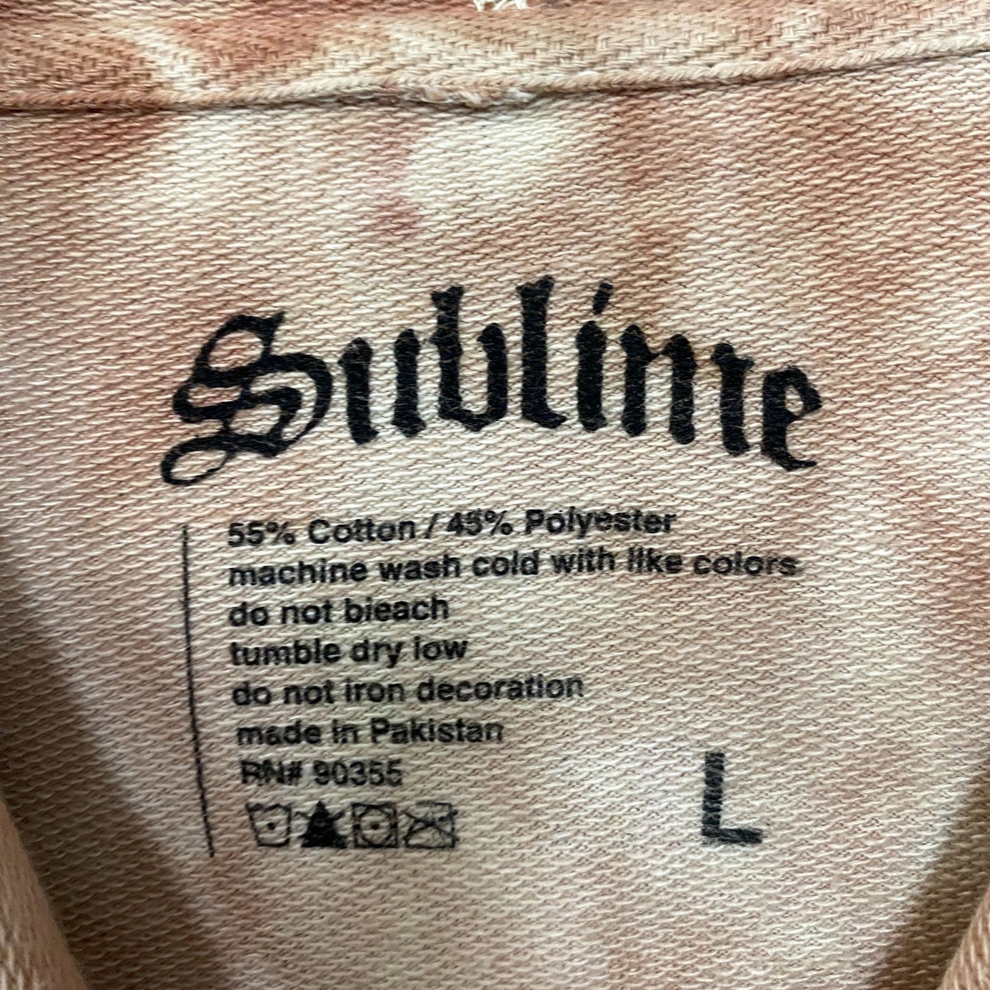 Sublime Sun 1995 Summer Tour Tie Dye Ska Rock Band Hoodie size Large