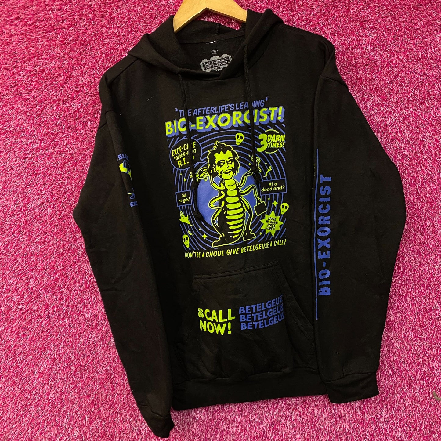 Beetlejuice!Bio- Exorcist Poster hoodie size Medium