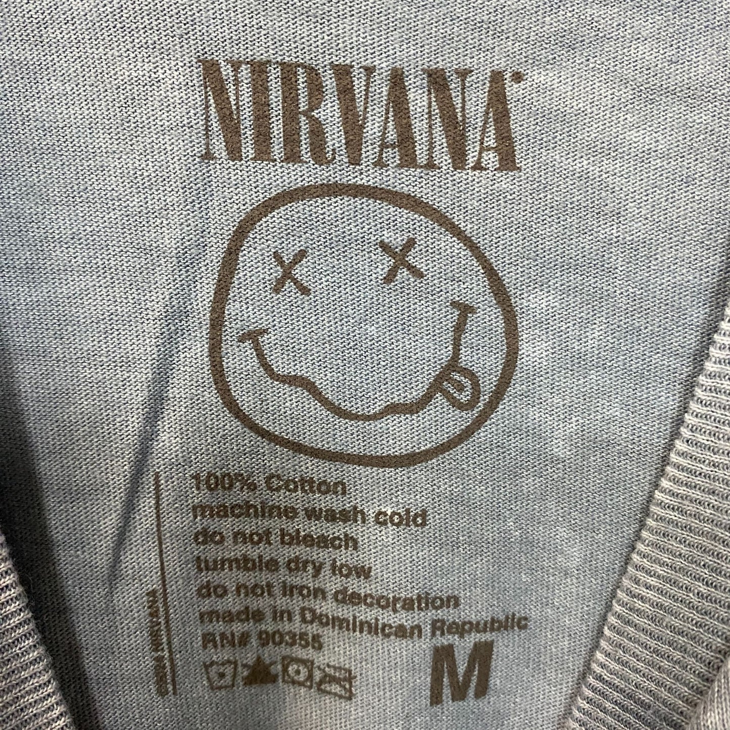 Nirvana Nevermind Album Dead Smiley Grunge T-Shirt Medium