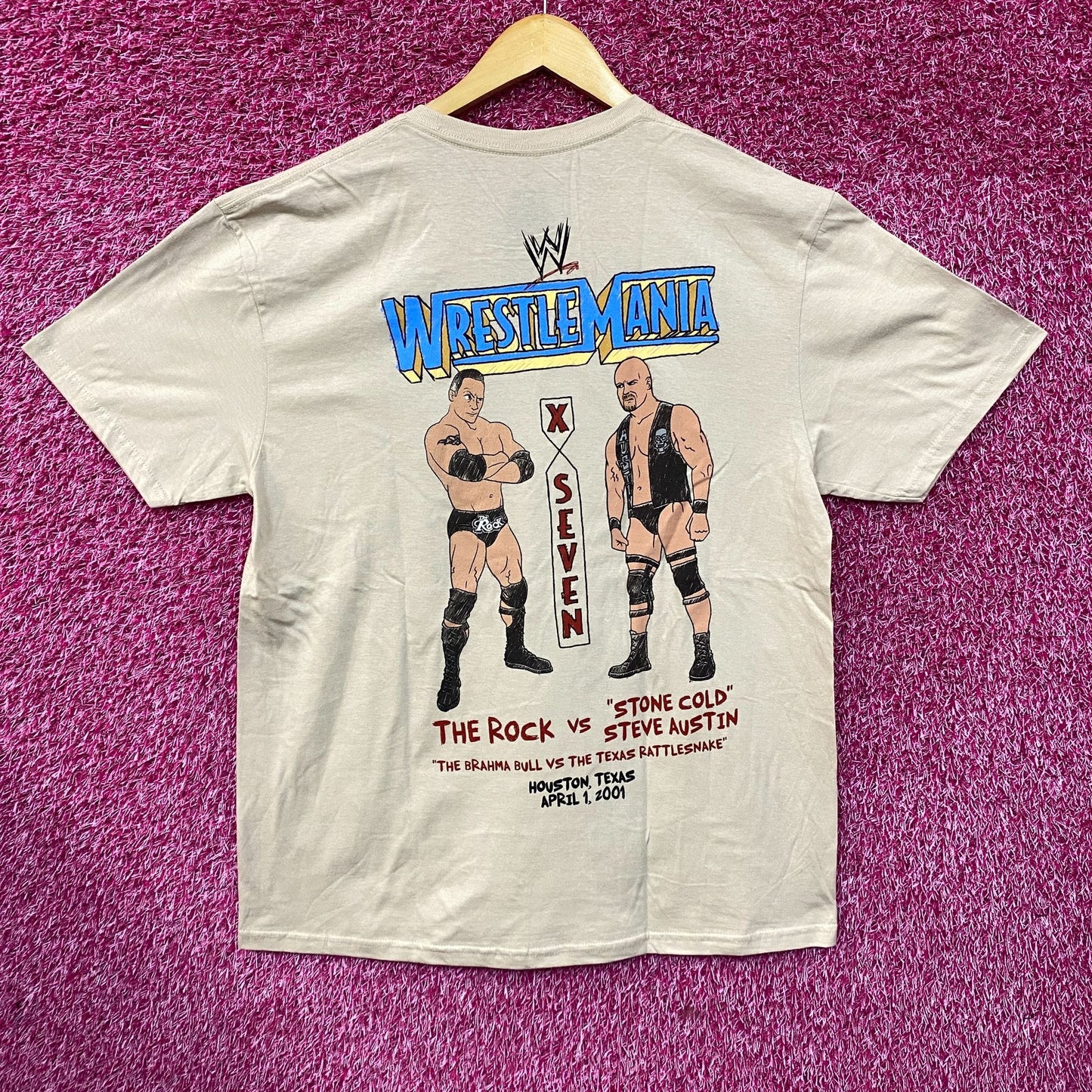 WWE WrestleMania The Rock VS. Stone Cold Steve Austin T-Shirt 2XL