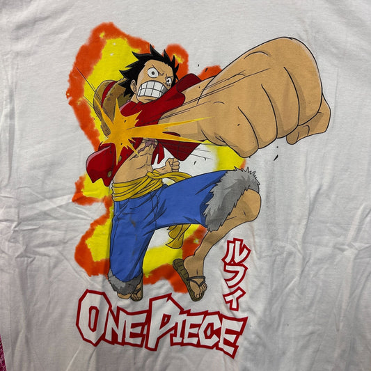 One Piece Luffy D Monke Super Elastic Punch Anime Tee L