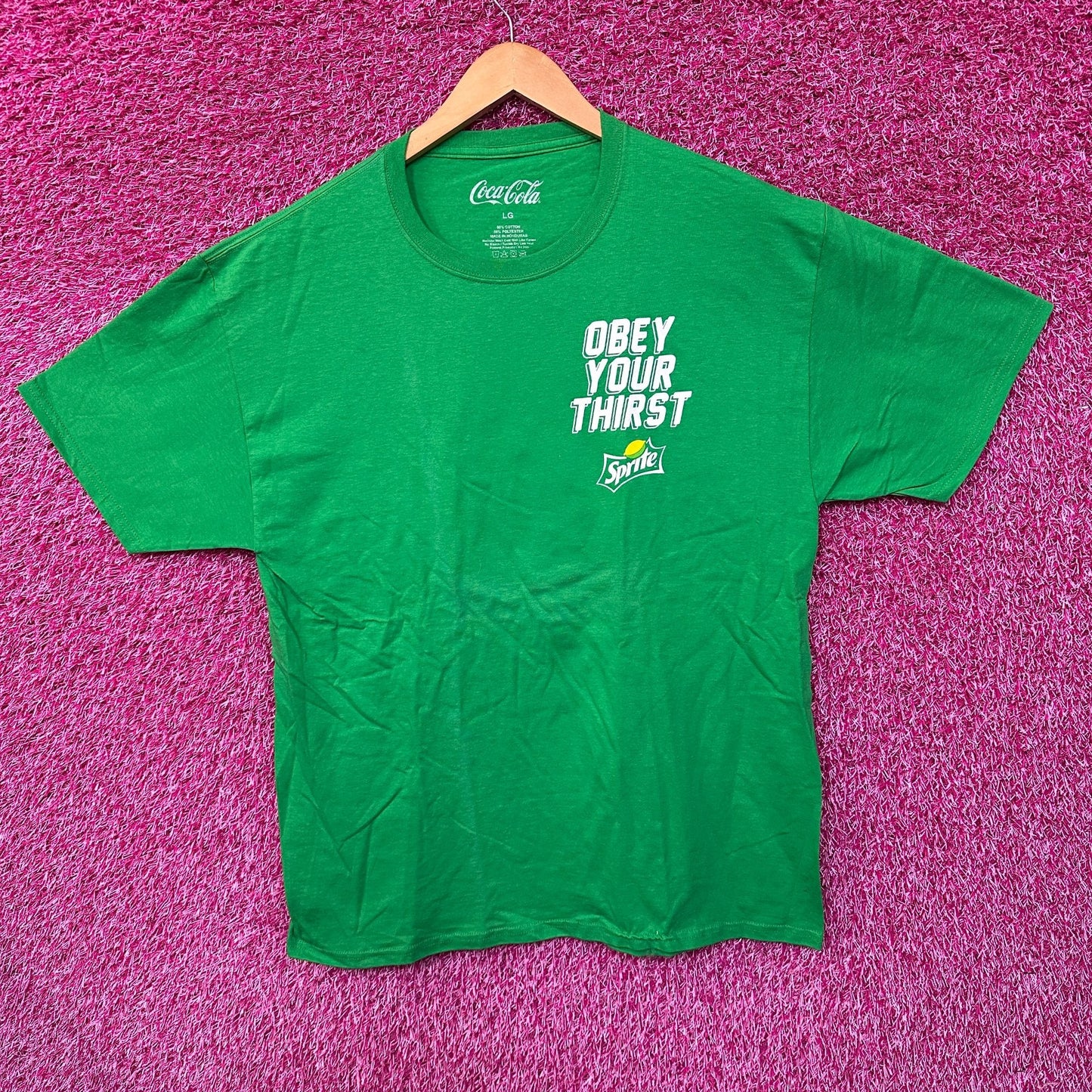 Sprite Obey Your Thirst Slogan Coke Product Promo Tee L