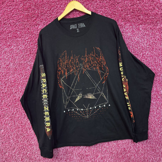 Space Zebra Music Saves Us Long Sleeve black T-Shirt XL