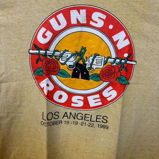 Guns N Roses Los Angeles October 1989 Rock Show Band Tee XXL