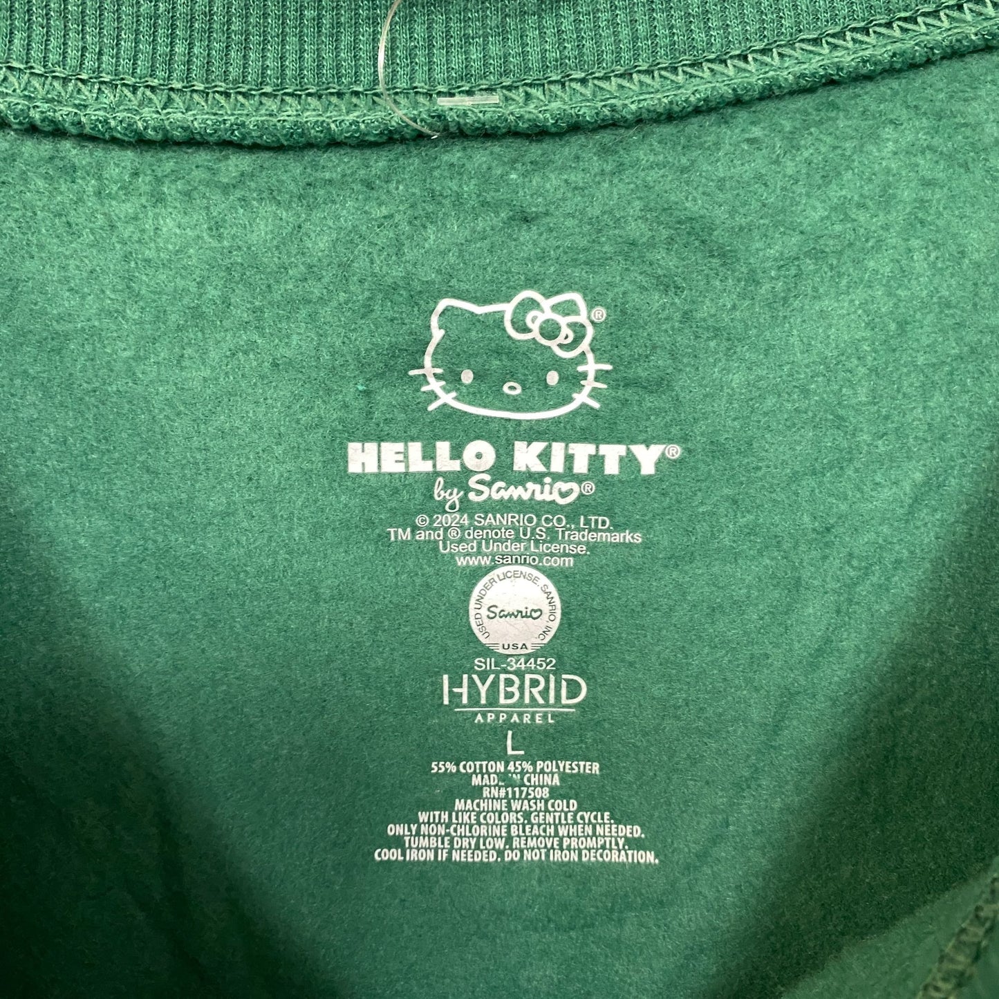 Hello Kitty Athletic Dept Crop Top Sweater size Large