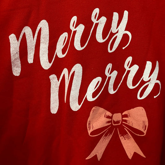 Junk Food Merry Merry Graphic Fleece Sweatshirt XS