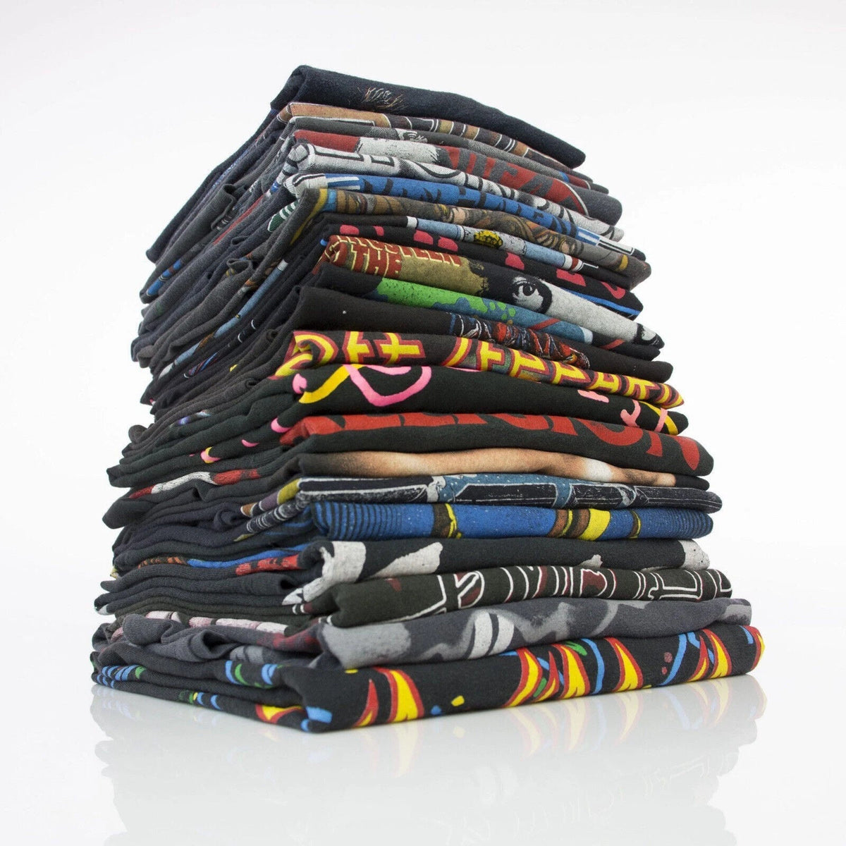 Stack of graphic tees