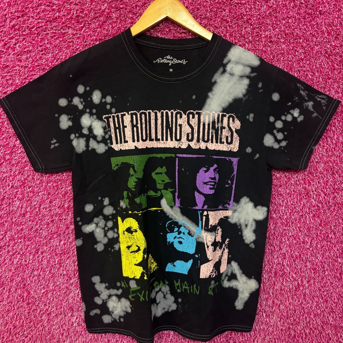The Rolling Stones Exile on Main St Album Rock Bleach Dye M