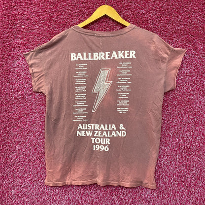 AcDc Ball breaker Tour 1996 Oversized Distressed Womens Tshirt size Small