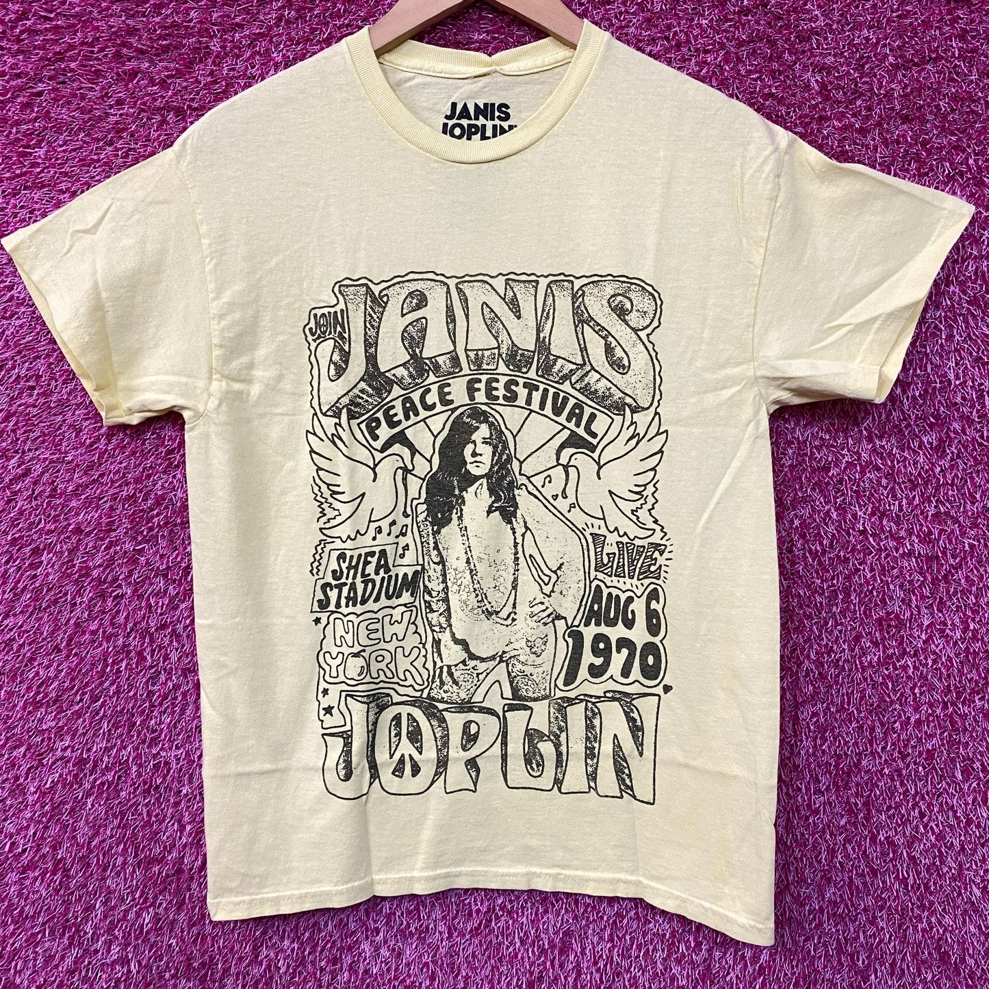 Janis Joplin Peace Festival Shea Stadium '70 T-Shirt Small