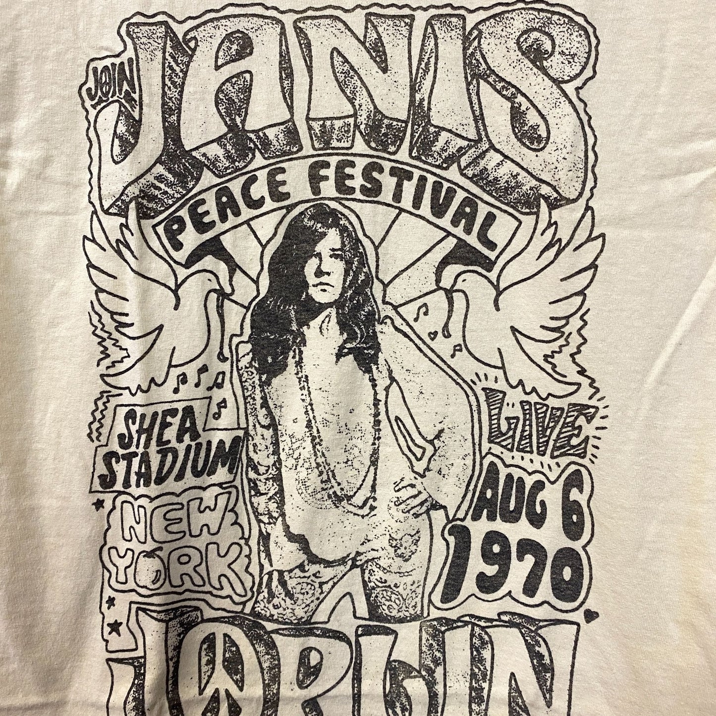 Janis Joplin Peace Festival Shea Stadium '70 T-Shirt Small