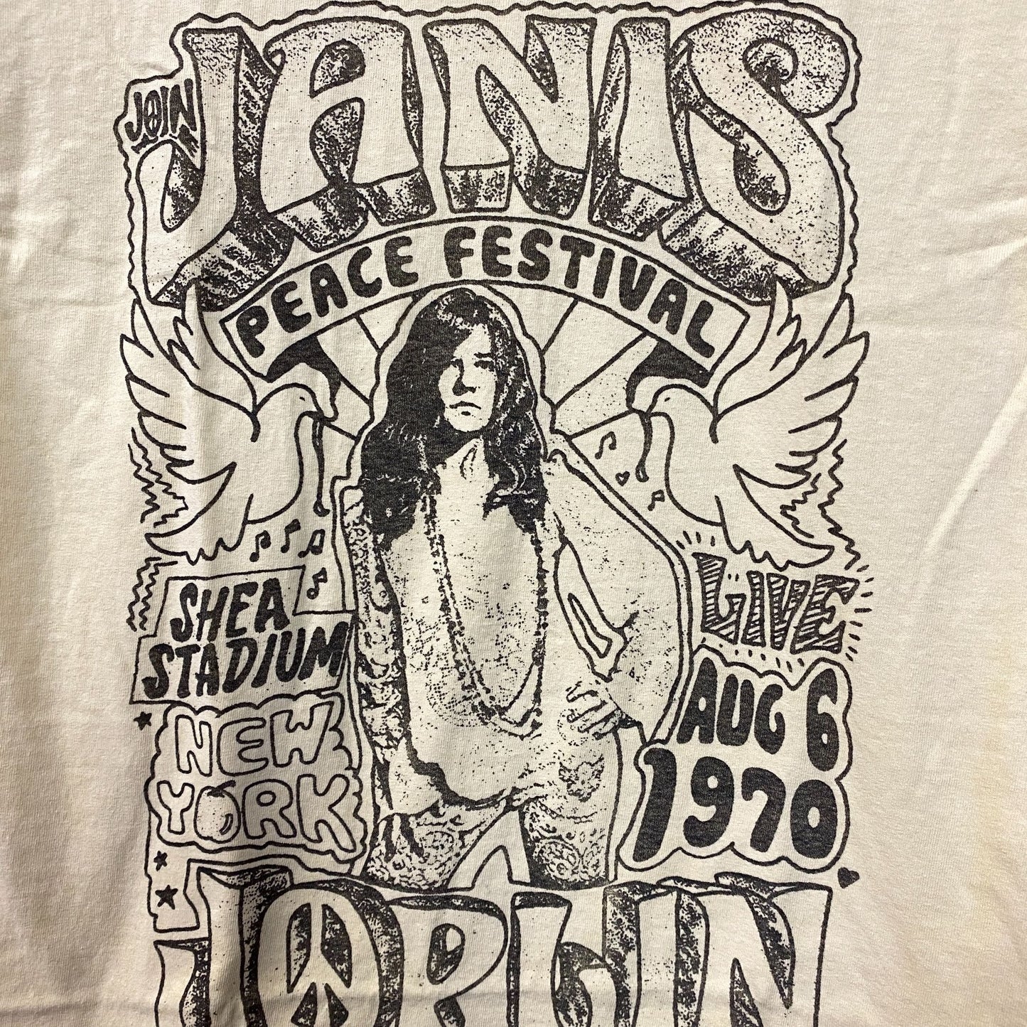 Janis Joplin Peace Festival Shea Stadium '70 T-Shirt Small