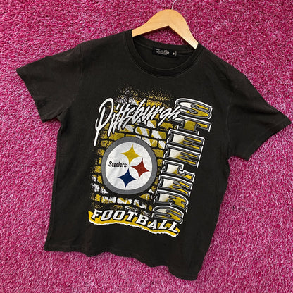 Junk Food Women's Pittsburgh Steelers Brick Vintage Style Tee Small