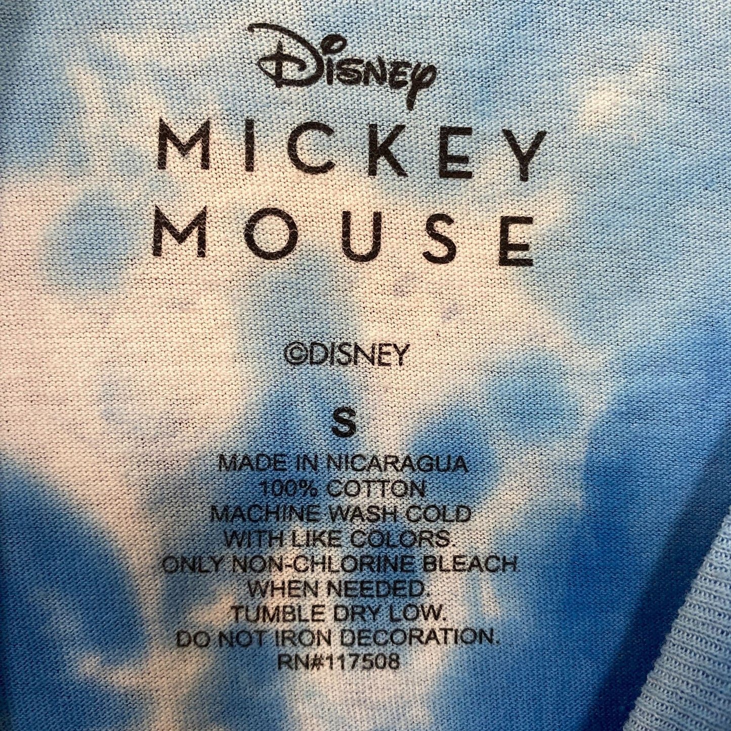 Disney Mickey Mouse Classic Tie Dye T-Shirt Small