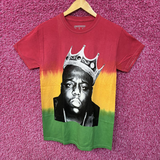 The Notorious BIG King of New York Rap Tricolor Dip-Dye Tee small