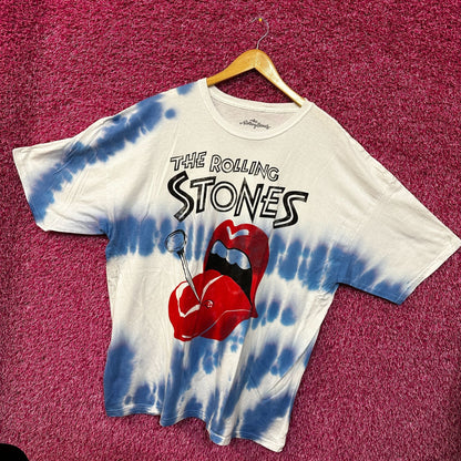 The Rolling Stones Nailed Hot Lips Blue Tie Dye 2x