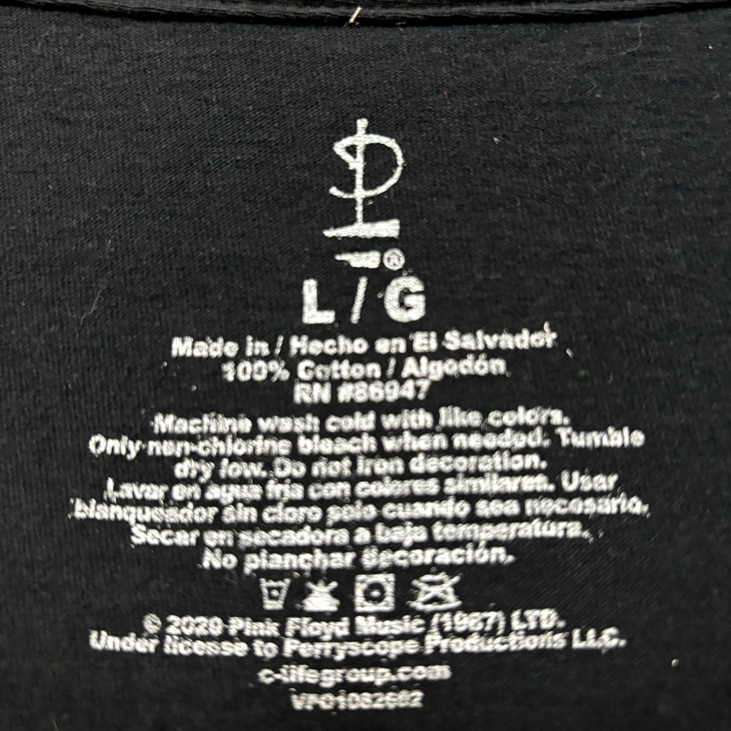 Pink Floyd Dark Side of the Moon Psychedelic Rock Bleach Dye L