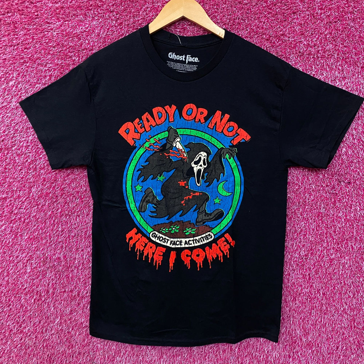 Ghost Face Ready or Not Here I Come! Horror Tshirt size Medium