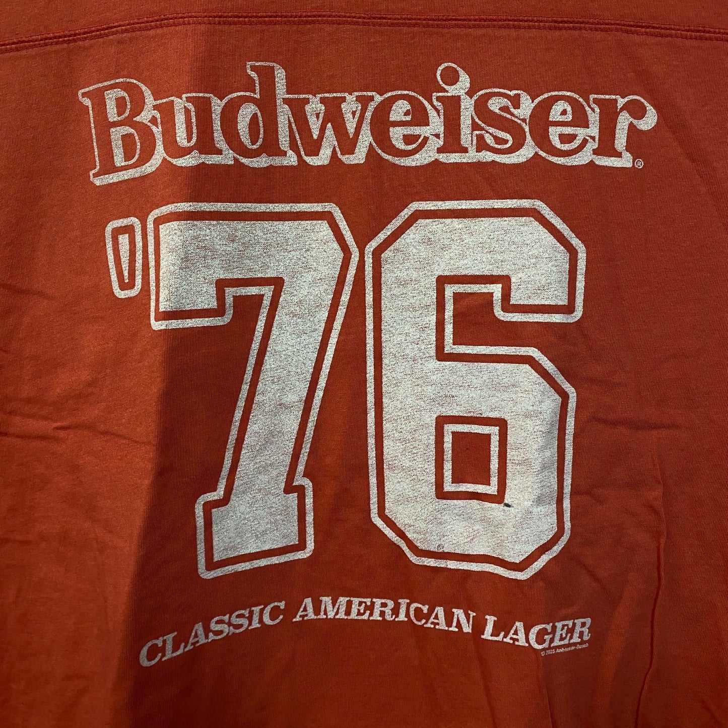 Junk Food Budweiser King of Beers 76 Logo Hockey Tee XL