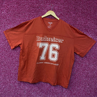 Junk Food Budweiser King of Beers 76 Logo Hockey Tee XL