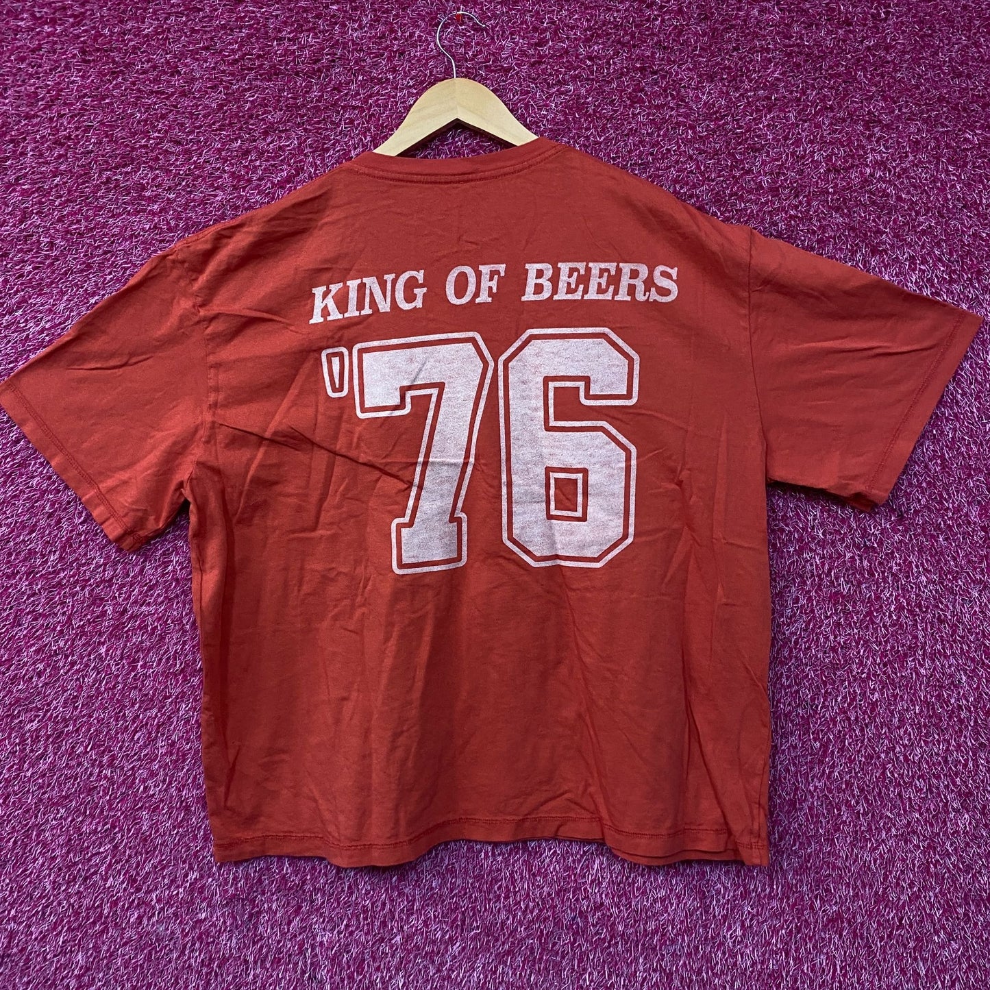 Junk Food Budweiser King of Beers 76 Logo Hockey Tee XL