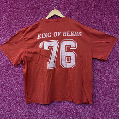 Junk Food Budweiser King of Beers 76 Logo Hockey Tee XL