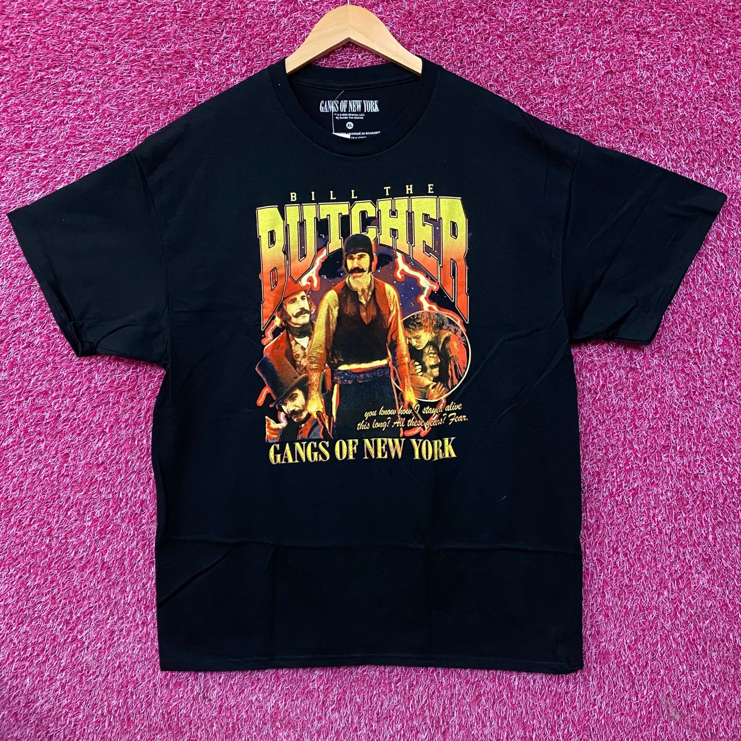 Bill The Butcher Gangs Of New York Portrait Graphic T-Shirt XL