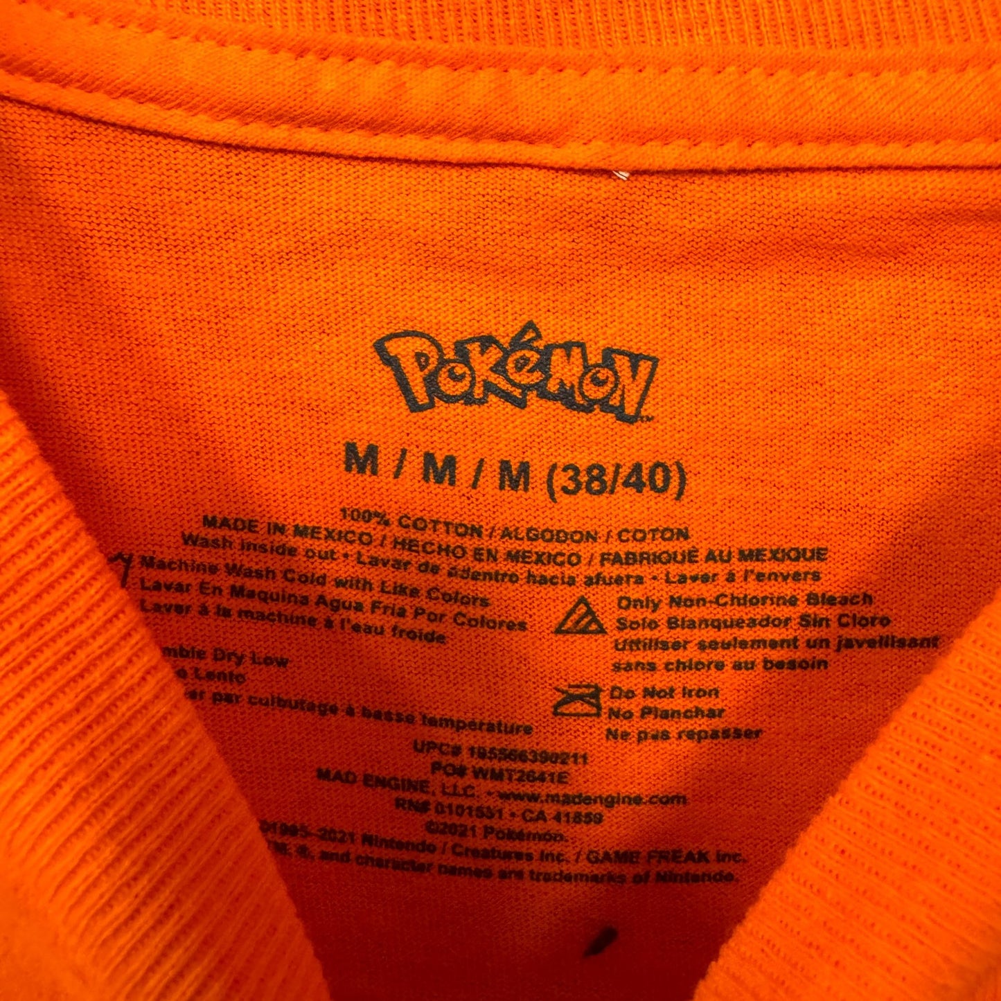 Charmander Big Face Anime Character Nintendo Pokemon Tee M