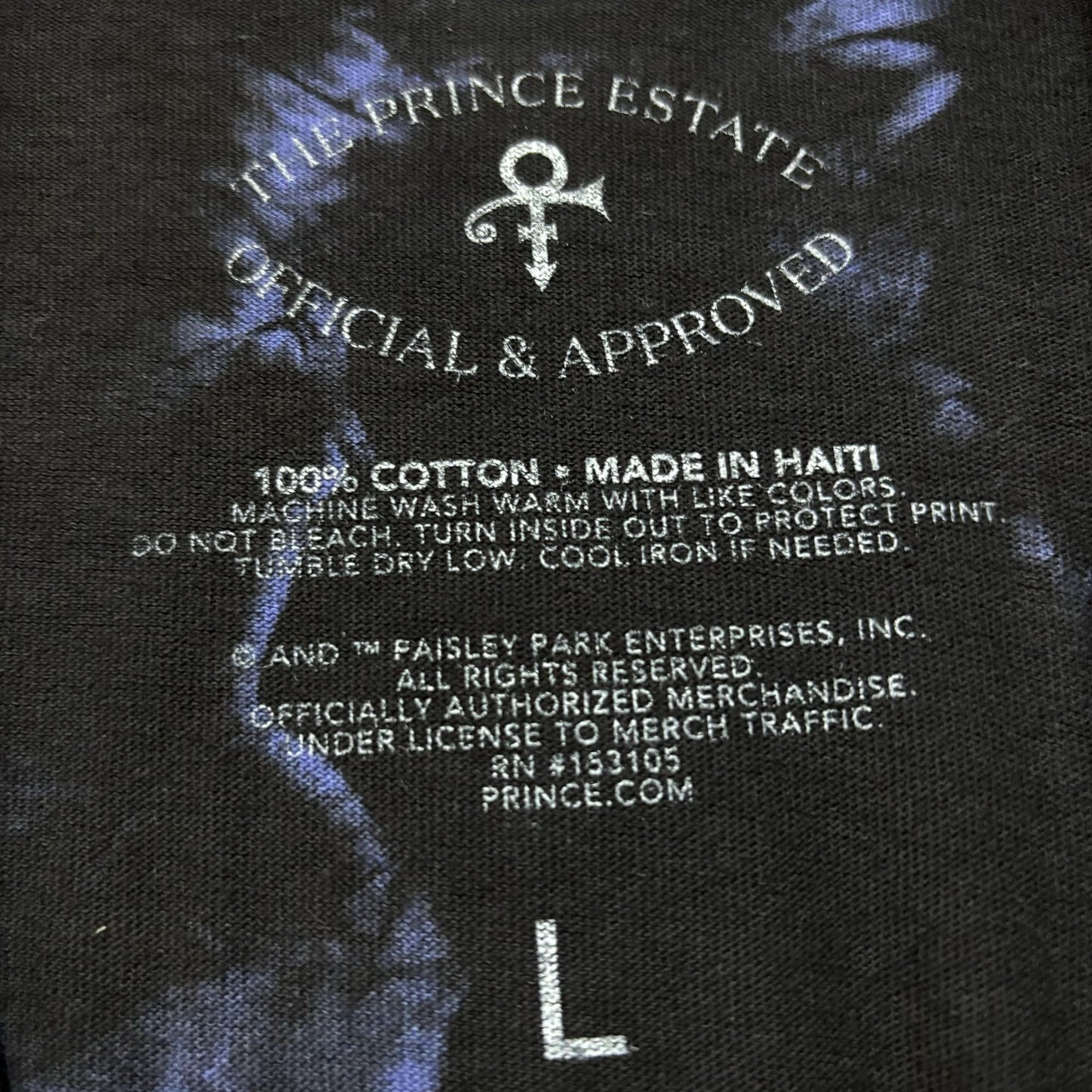 Prince and the Revolution Purple Rain Soul Rock Tie Dye L
