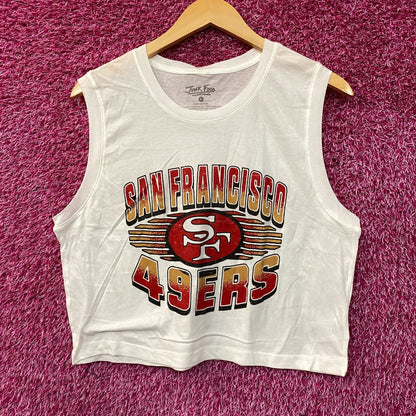 Junk Food Clothing NFL San Francisco 49ers Football Cropped Sleeveless T-Shirt Large