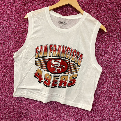 Junk Food Clothing NFL San Francisco 49ers Football Cropped Sleeveless T-Shirt Large