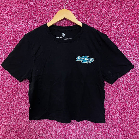 Junk Food Clothing Chevy Trucks Built To Stay Graphic Crop Tee Small