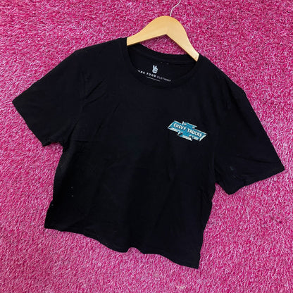 Junk Food Clothing Chevy Trucks Built To Stay Graphic Crop Tee Small