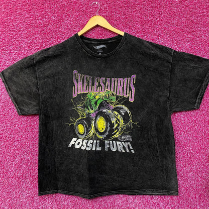 Hot Wheels Skelesaurus Fossil Fury Mineral Wash T-Shirt 2X