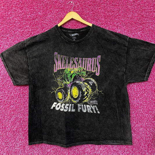 Hot Wheels Skelesaurus Fossil Fury Mineral Wash T-Shirt 2X