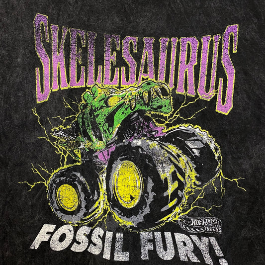 Hot Wheels Skelesaurus Fossil Fury Mineral Wash T-Shirt 2X